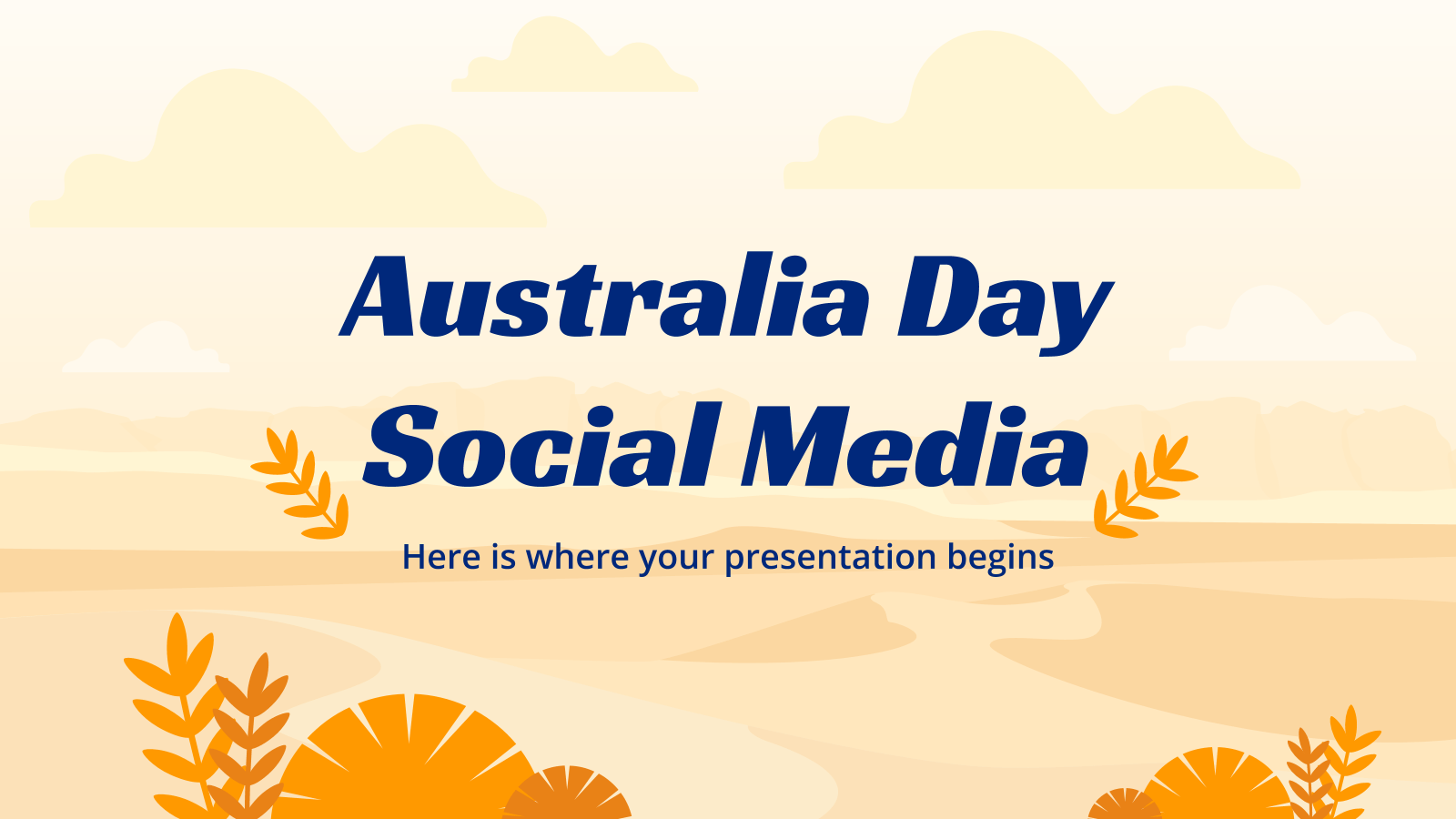 澳大利亚日社交媒体PowerPoint模板